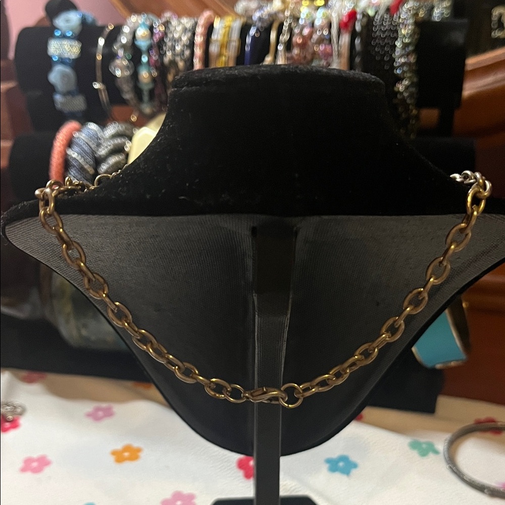Vintage Silver Tone Sun and Moon Choker Necklace - Picture 2 of 3